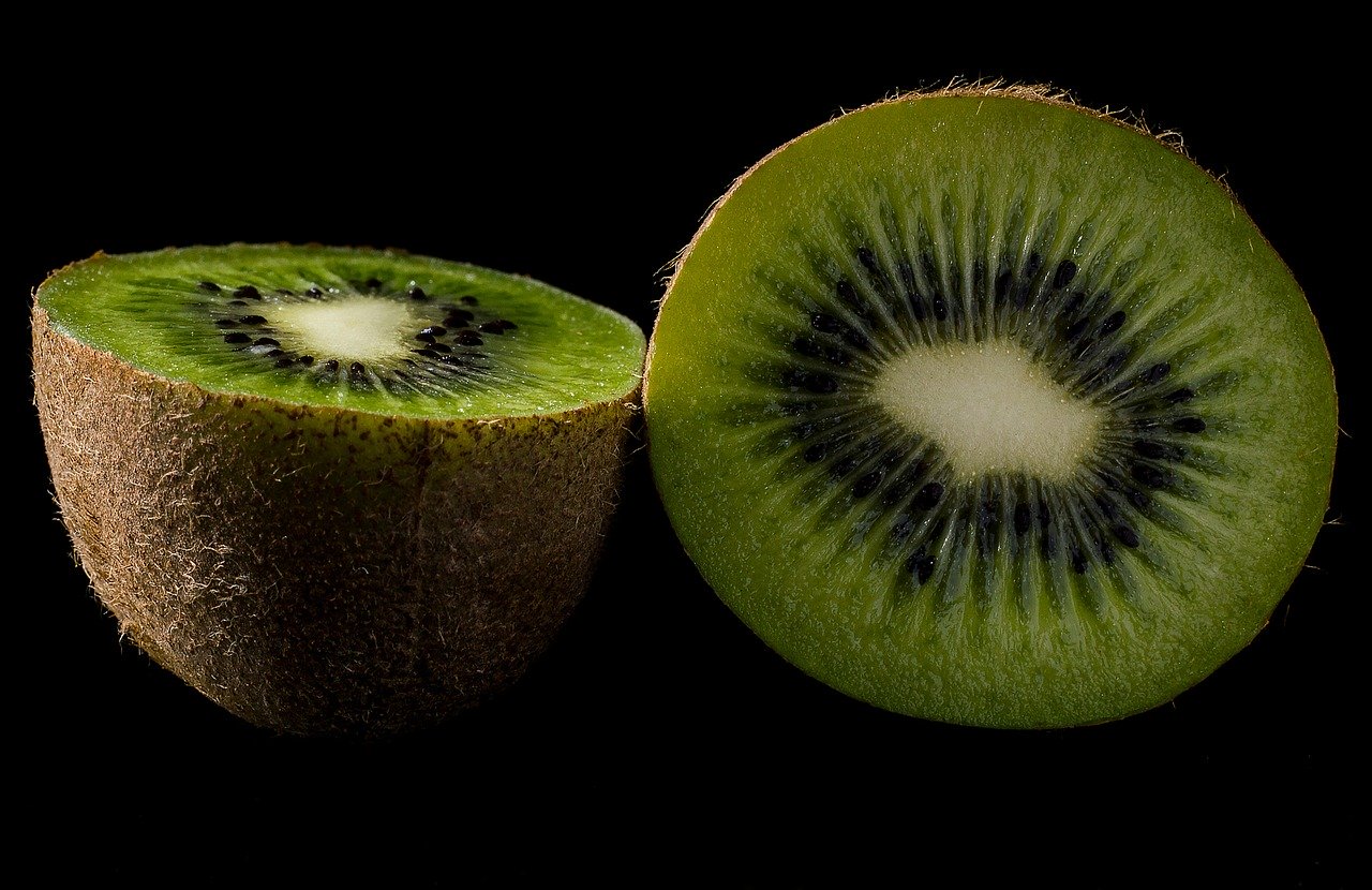 a kiwi split in half